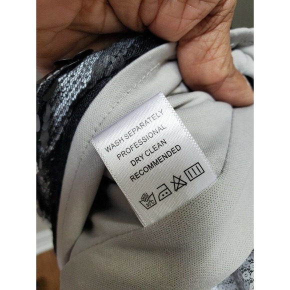 Emmelee Women's White Polyester Round Neck Cap Sleeve Knee Length Dress Size M - Picture 10 of 11